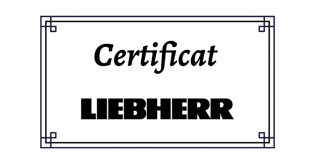 Certificat Liebherr - PSG Loc